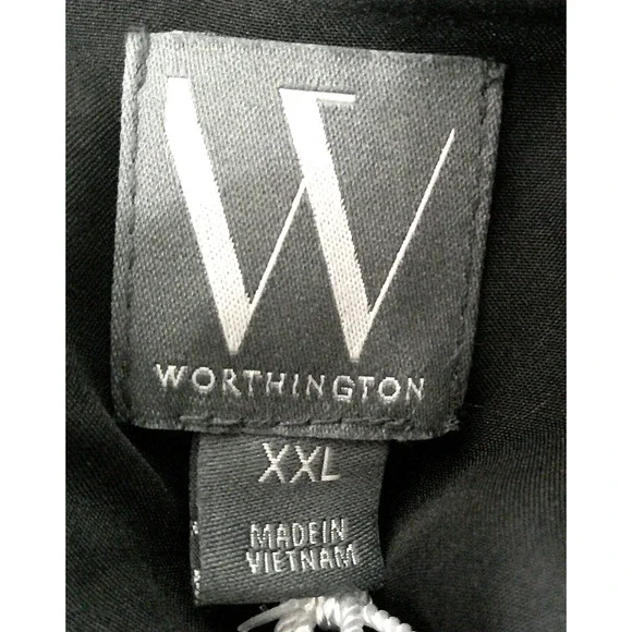 NWT Worthington XXL Black & White Floral Satin Spaghetti Strap Midi Dress - Picture 11 of 13